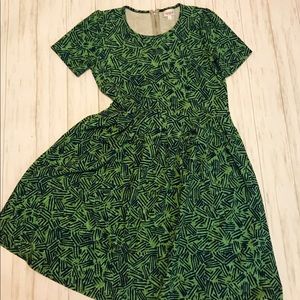 LuLaRoe Amelia Size XL Blue and Green Dress
